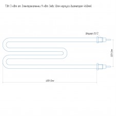 ТЭН 3 кВт от ЭКМ 9 кВт Зевс (для корпуса диаметром 460мм)
